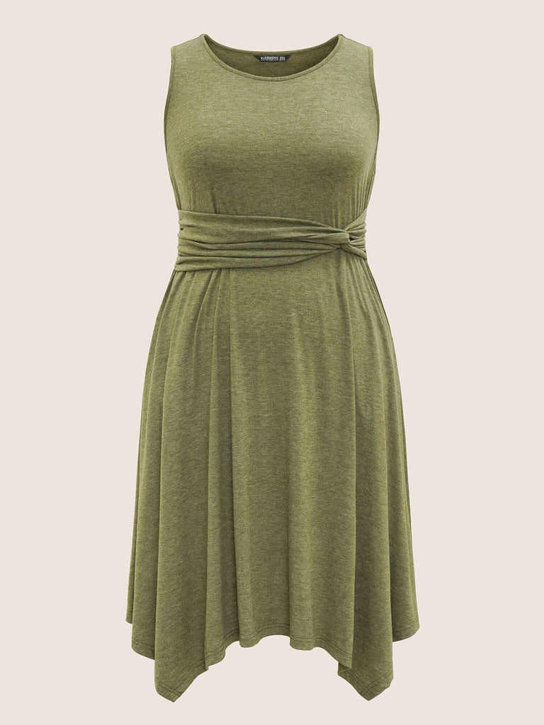 Supersoft Essentials Twist Front Ruched Dress-DESTINY