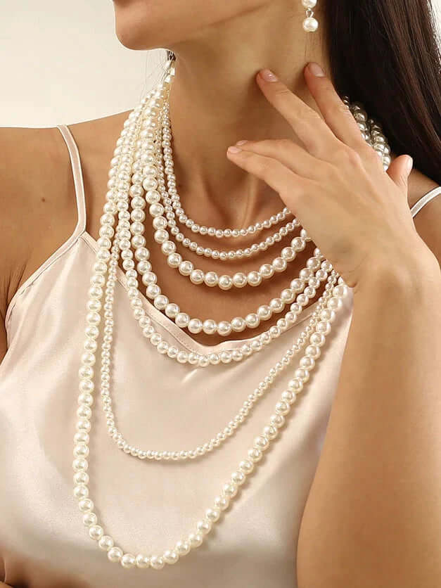 Multilayer Pearl Necklace Long Sweater Chain-DESTINY