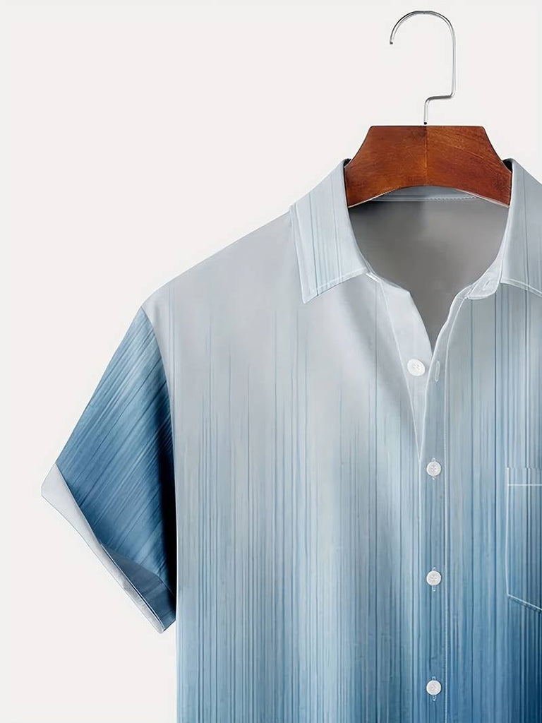 Oliver - plus size gradient color hawaiian shirt-DESTINY