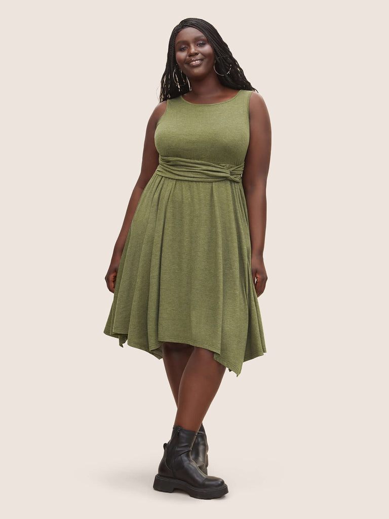 Supersoft Essentials Twist Front Ruched Dress-DESTINY