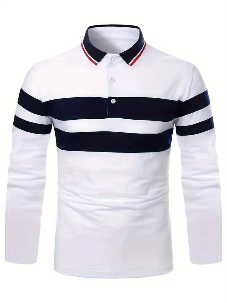Christopher – casual color block long sleeve shirt-DESTINY