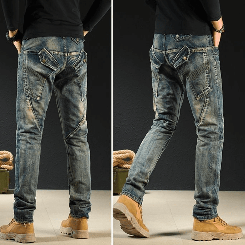 Classic Patched Denim Jeans-DESTINY