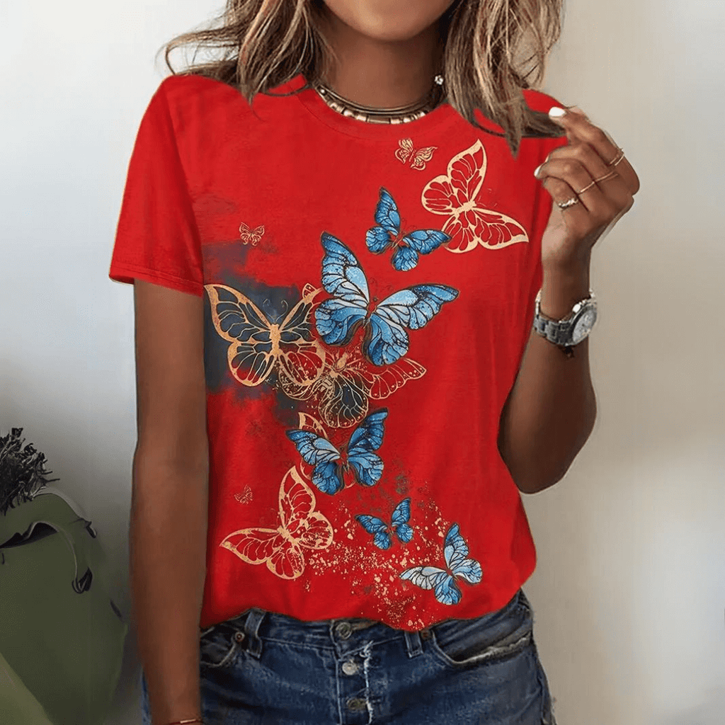 Ashley | Shirt with butterfly print-DESTINY