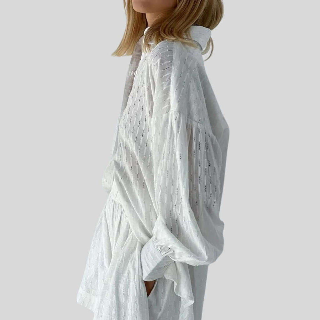 Jennie - Textured set with blouse and shorts-DESTINY