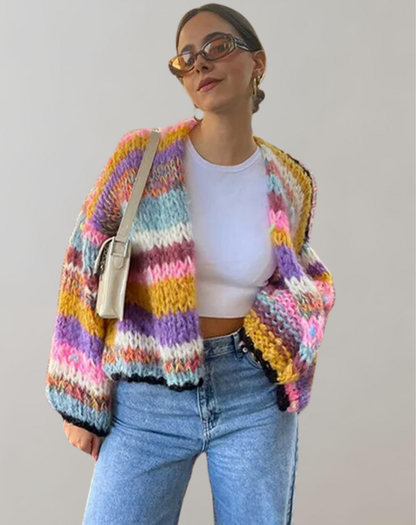 Oversized and colourful cardigan-DESTINY
