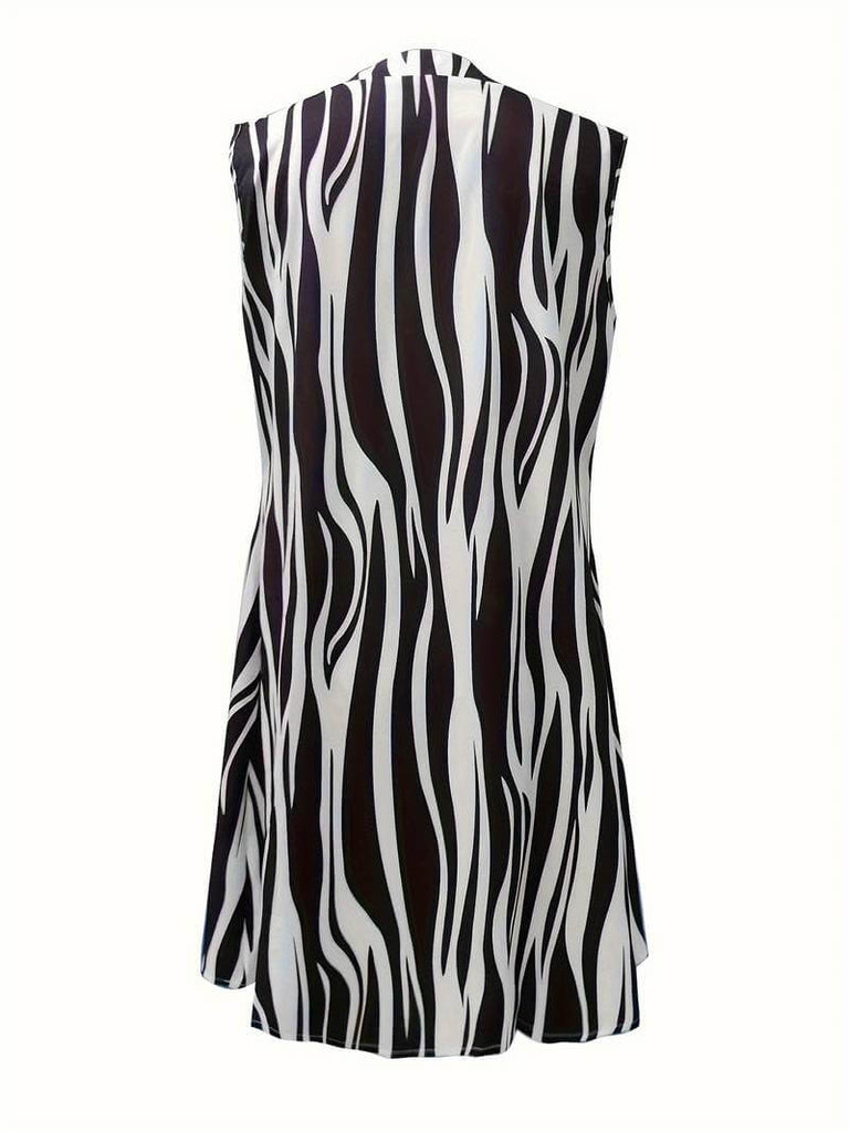 Prisma - Abstract dress with ribbed print-DESTINY