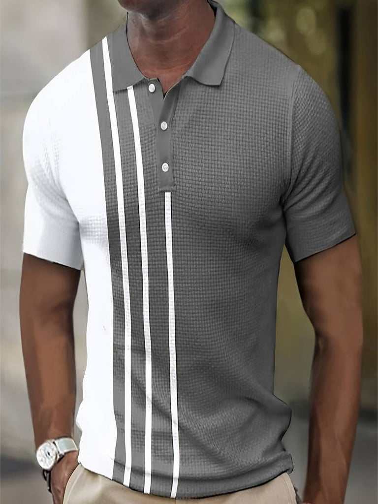 Noah waffle and stripe color block shirt-DESTINY