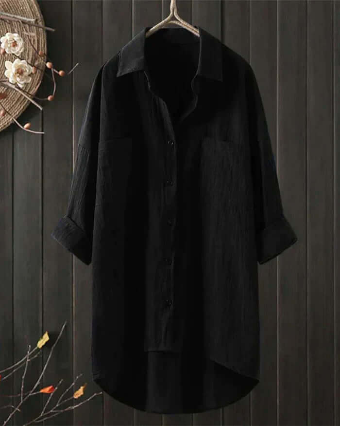 Adora™ - Simple long-sleeved blouse with loose fit-DESTINY