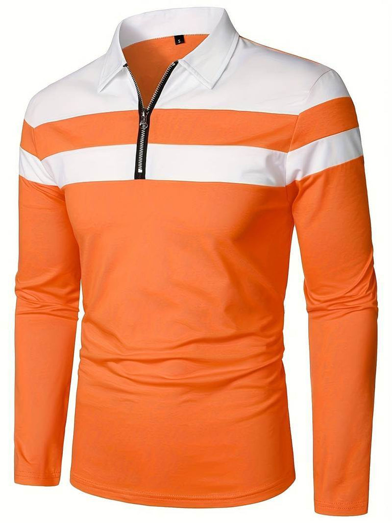 Ethan long sleeve zip polo shirt-DESTINY