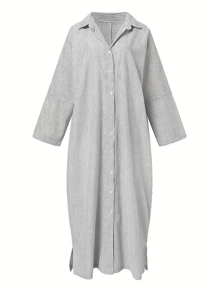 Yemaya - Oversized maxi dress with stripes-DESTINY