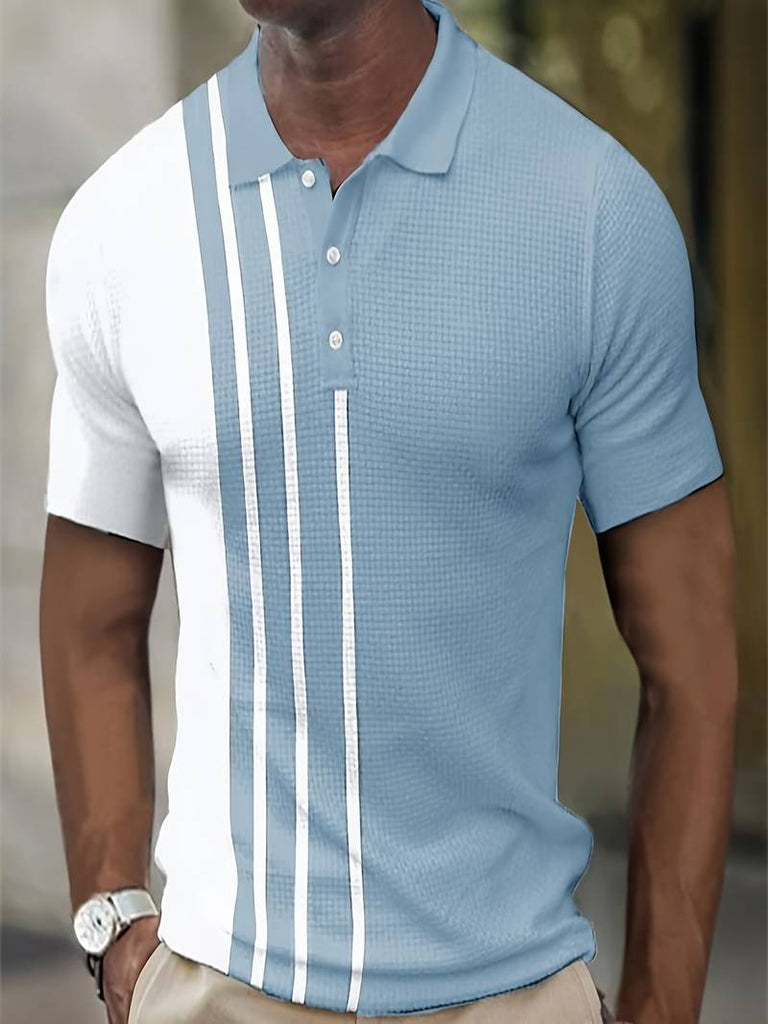 Noah waffle and stripe color block shirt-DESTINY