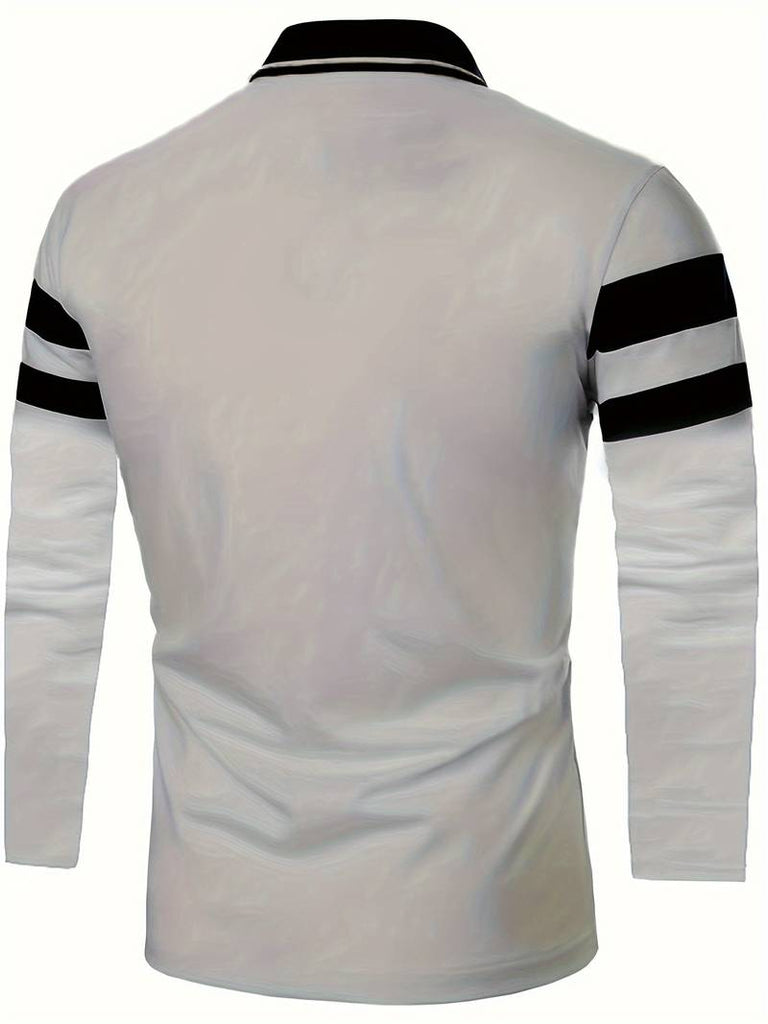 Christopher – casual color block long sleeve shirt-DESTINY