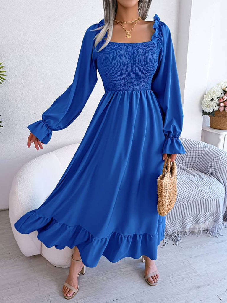 Georgiada - Plain Dress With Ruffles-DESTINY