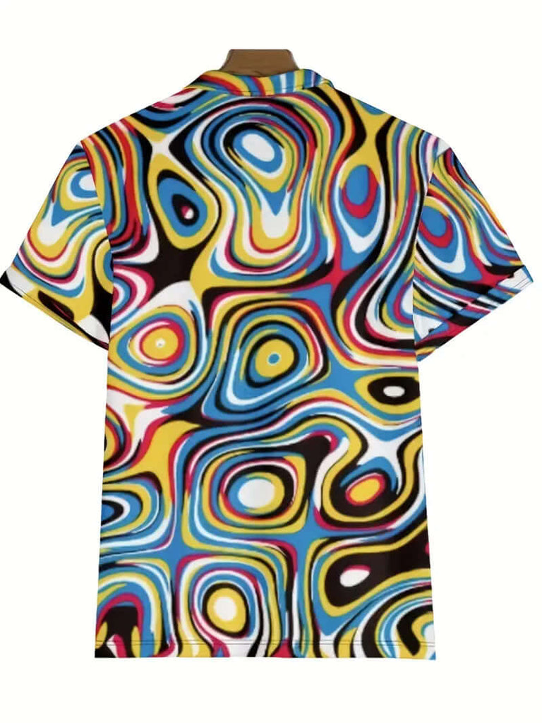 Christopher – trendy, casual short-sleeved shirt with a colorful pattern-DESTINY