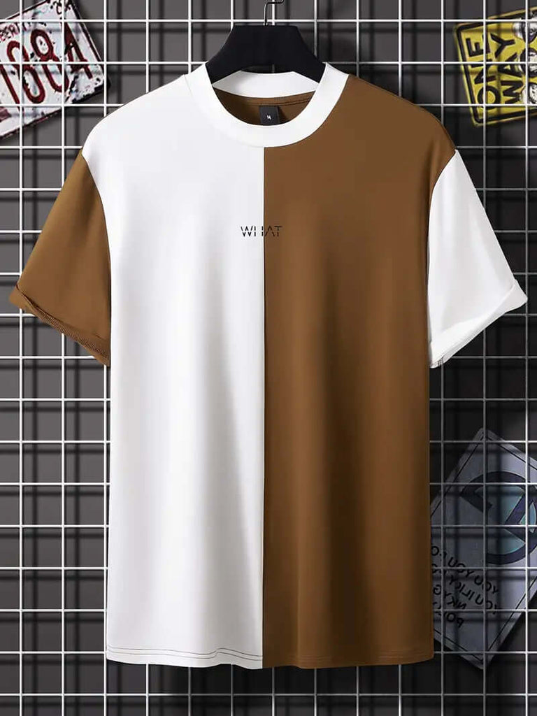 Robert – stylish color block t-shirt with short sleeves and a crew neck-DESTINY