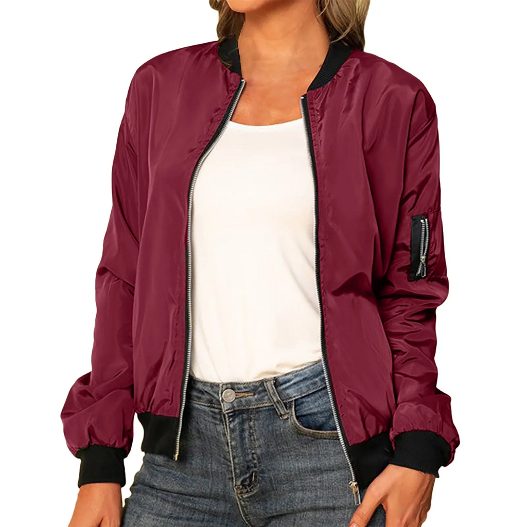 Lightweight bomber jacket with zip - Comfortable and versatile - Perfect for chilly days-DESTINY