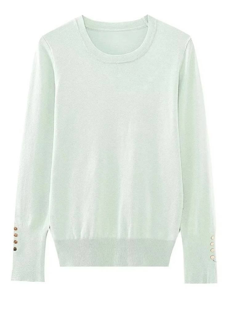 Fashionable Women's Sweater With Button Detail-DESTINY