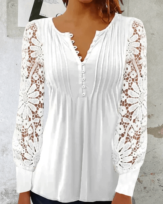 Josephine - Elegant blouse with long sleeves-DESTINY