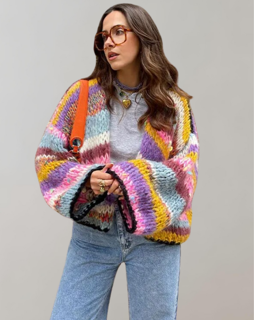 Oversized and colourful cardigan-DESTINY