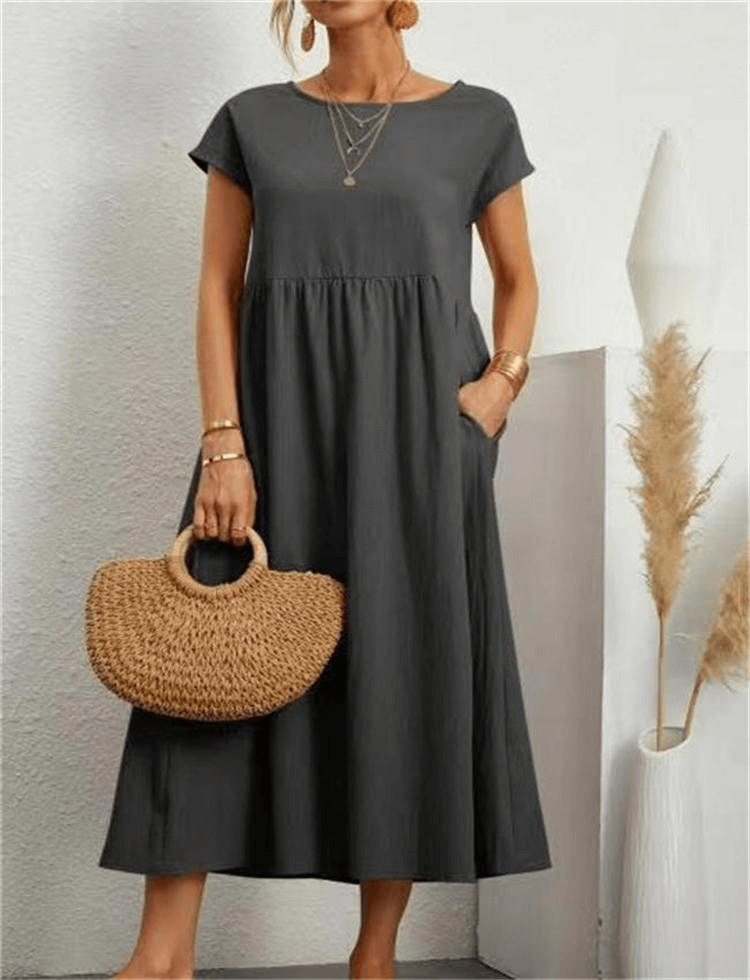 Solena - Casual, loose summer dress with pockets-DESTINY