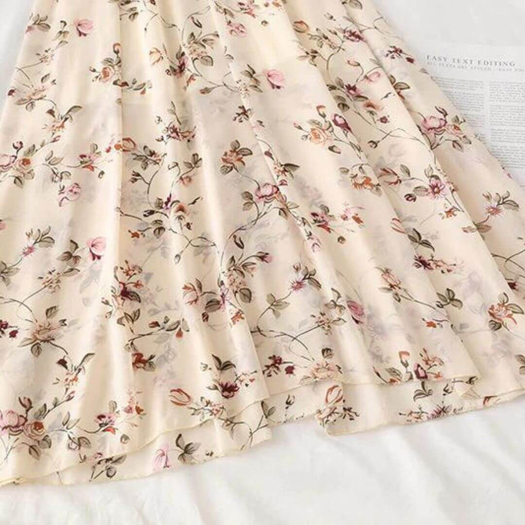 Clarissa - Elegant floral print midi dress-DESTINY