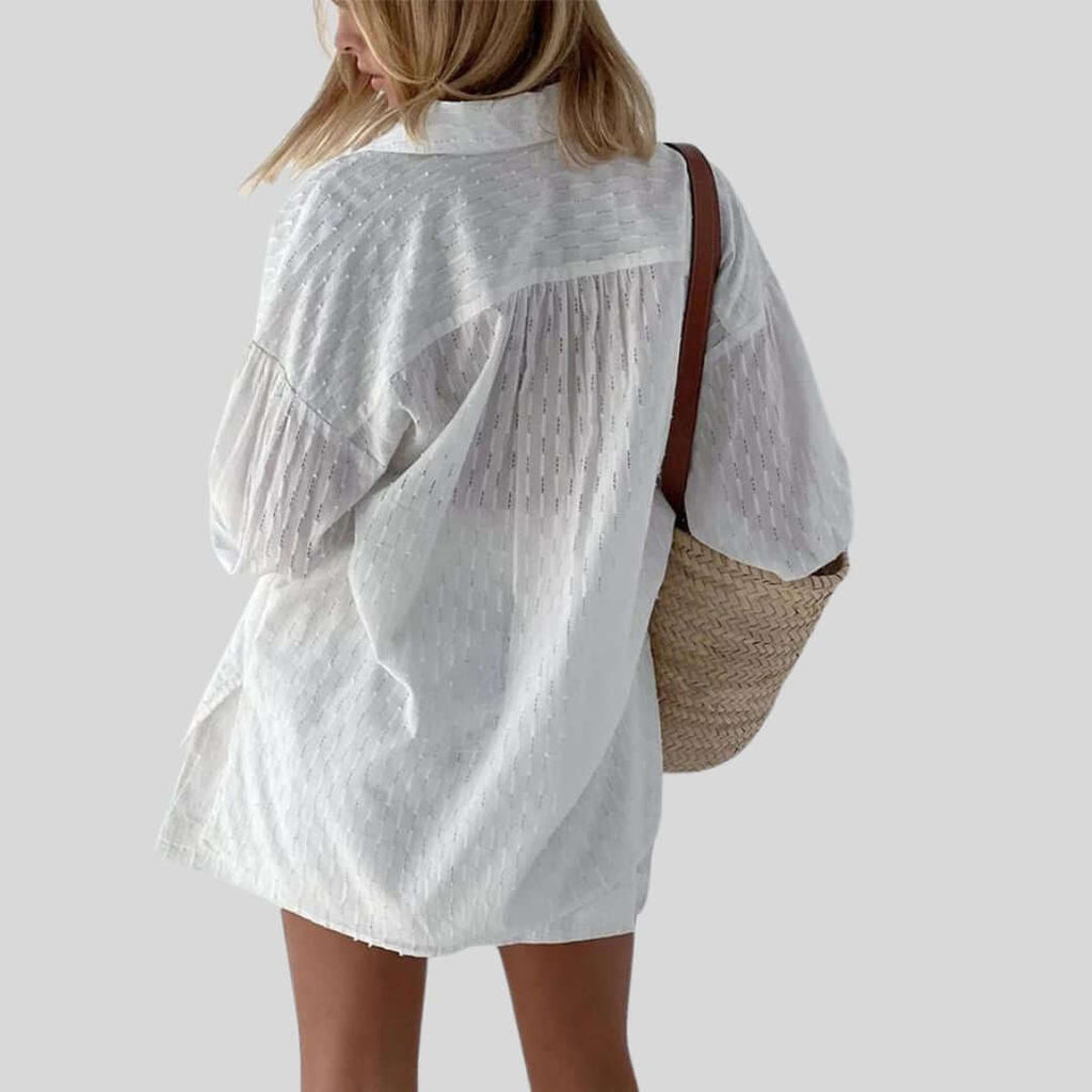 Jennie - Textured set with blouse and shorts-DESTINY