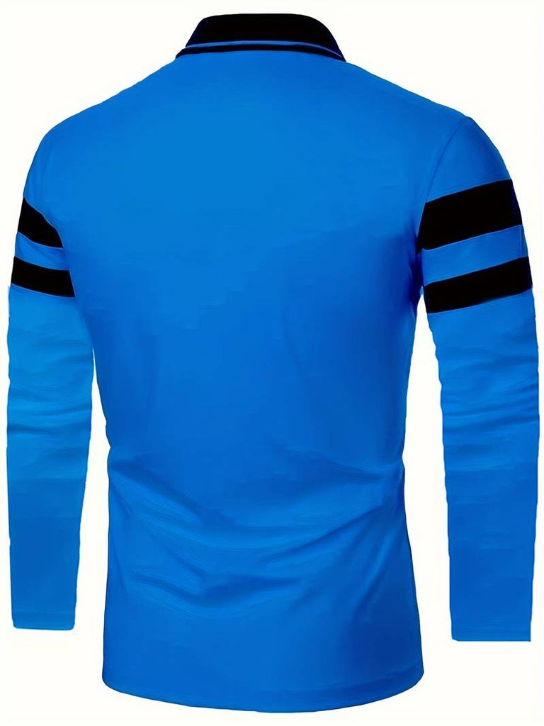 Christopher – casual color block long sleeve shirt-DESTINY