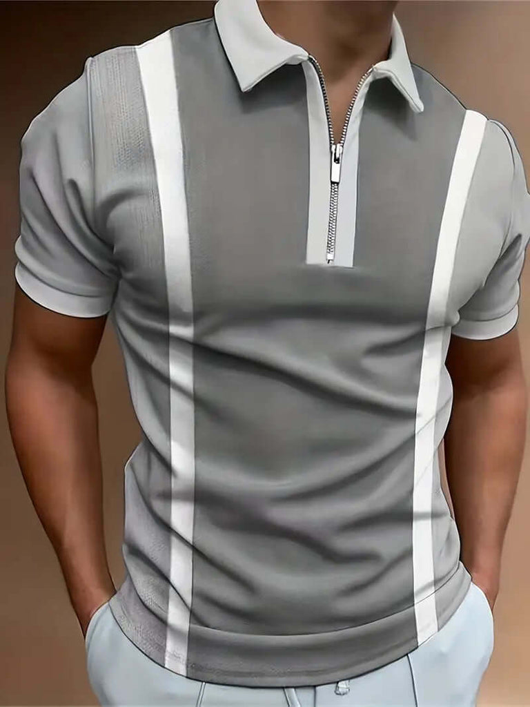 Ethan – casual short-sleeved shirt with stripe print-DESTINY