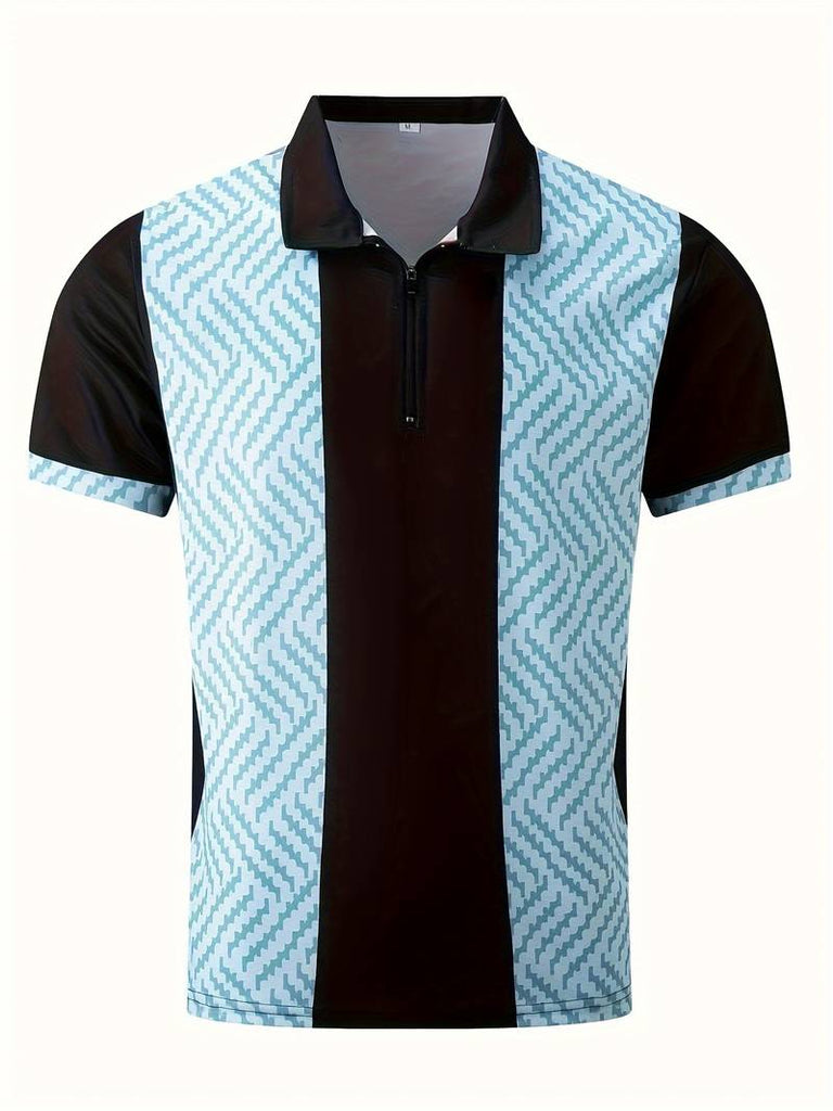 Liam quarter zip color blocked golf shirt-DESTINY