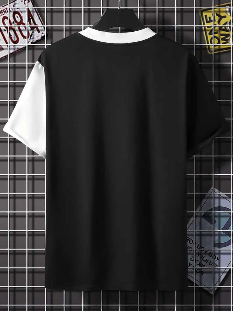 Robert – stylish color block t-shirt with short sleeves and a crew neck-DESTINY