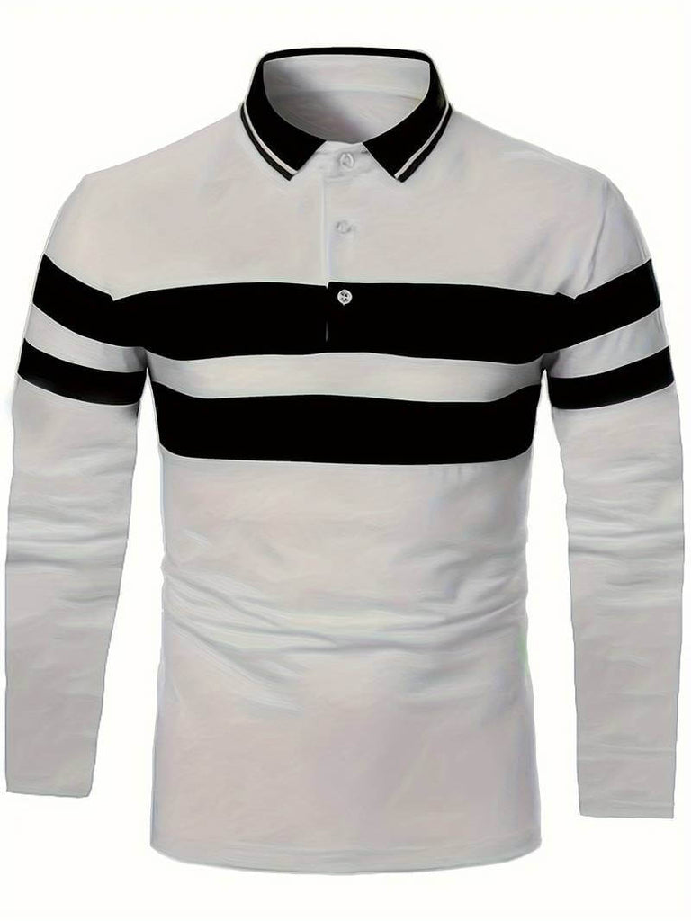 Christopher – casual color block long sleeve shirt-DESTINY