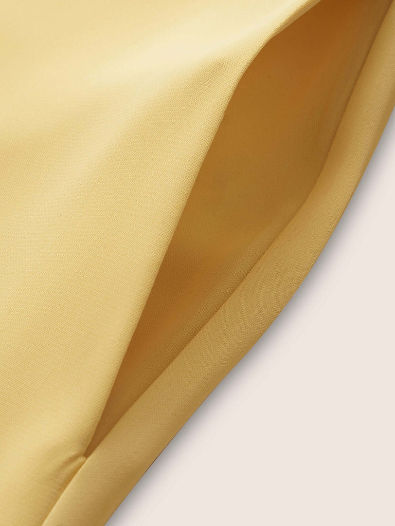 Square Neck Gathered Lantern Sleeve Dress-DESTINY