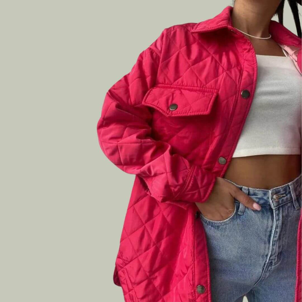 Classic quilted jacket with press studs-DESTINY