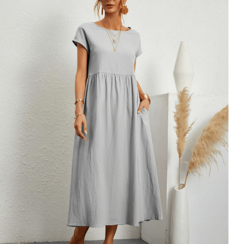 Solena - Casual, loose summer dress with pockets-DESTINY