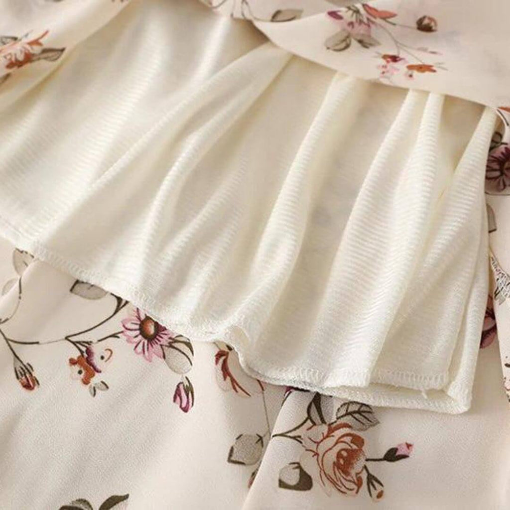 Clarissa - Elegant floral print midi dress-DESTINY