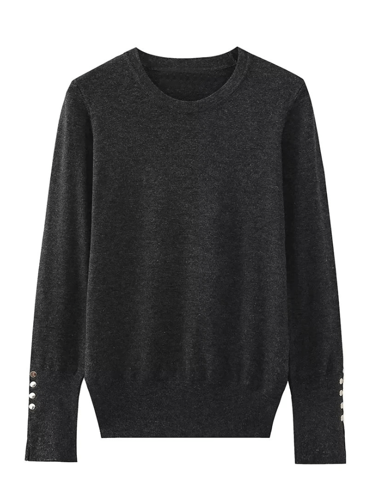 Fashionable Women's Sweater With Button Detail-DESTINY