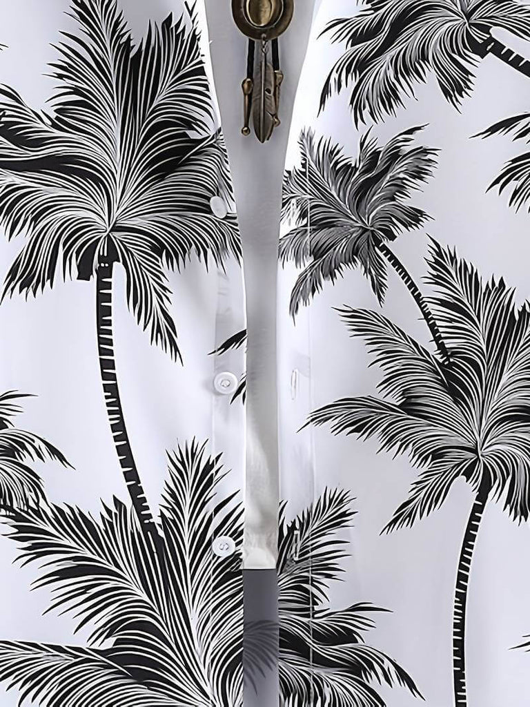 Ethan - coconut tree print hawaiian shirt-DESTINY