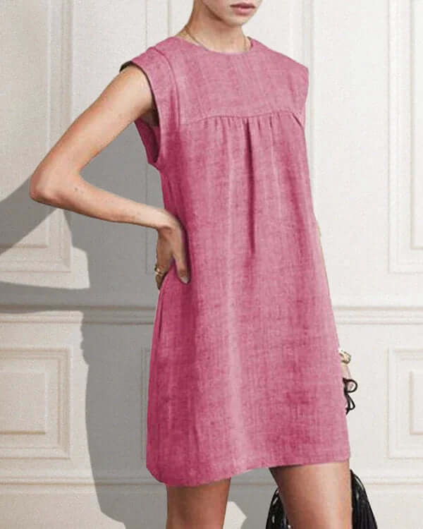 Casual Sleeveless A-Line Mini Dress-DESTINY