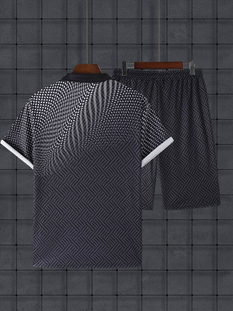 Liam – 2-teiliges t-shirt- und shorts-set mit matrix-musterdruck-DESTINY