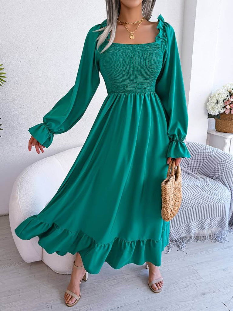 Georgiada - Plain Dress With Ruffles-DESTINY