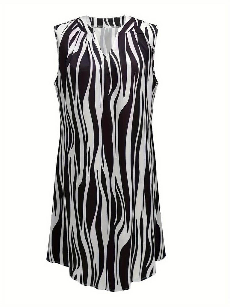 Prisma - Abstract dress with ribbed print-DESTINY