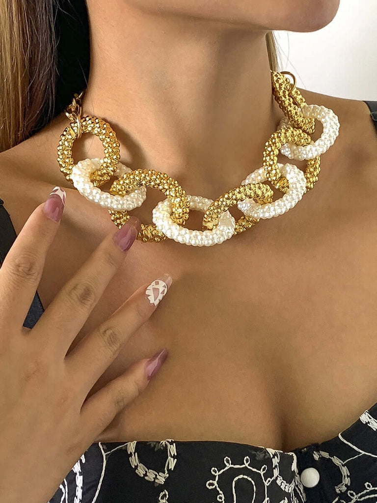 Vintage Metal Thick Chain Necklace-DESTINY