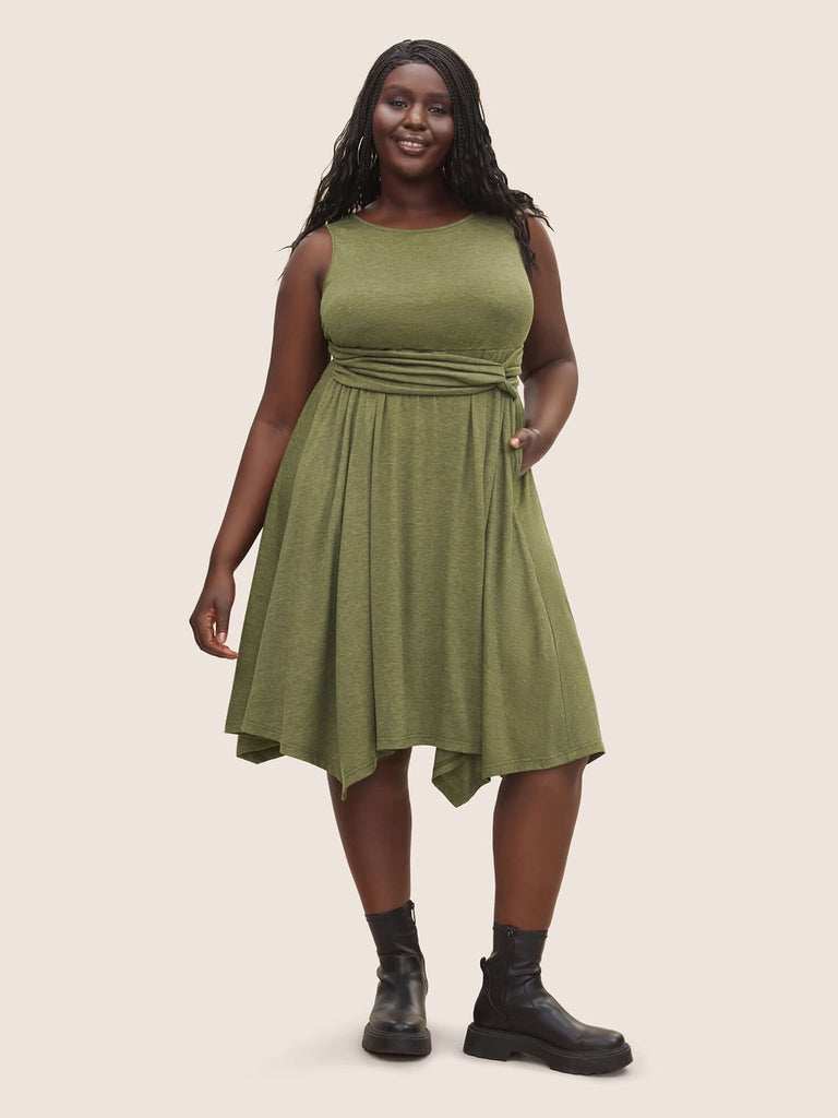 Supersoft Essentials Twist Front Ruched Dress-DESTINY