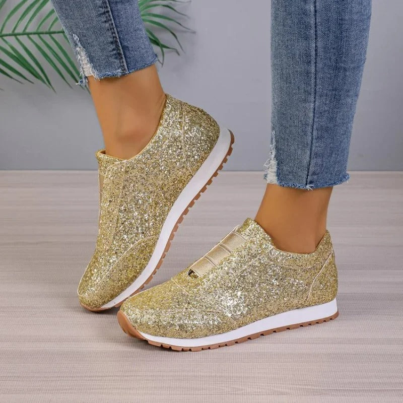Zoe - Glitter slip-on sneaker with contrasting sole-DESTINY