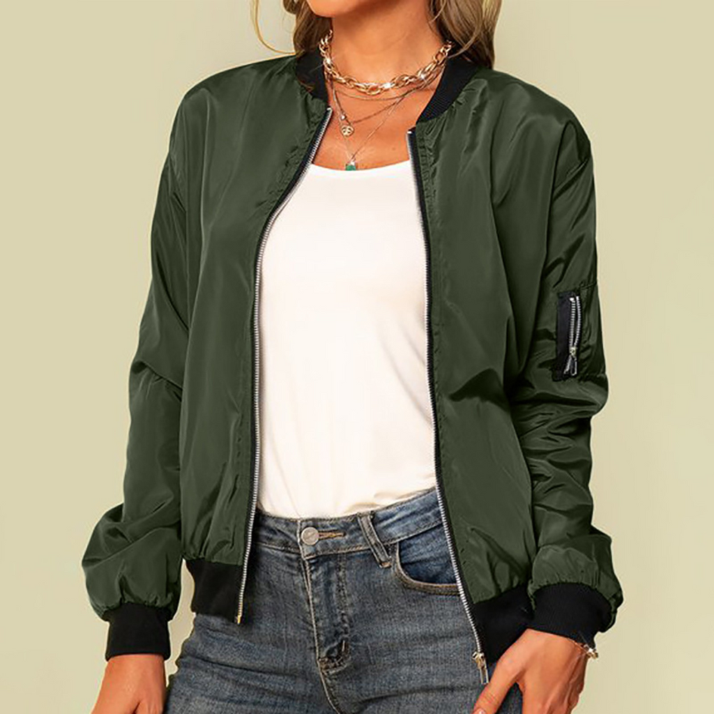 Lightweight bomber jacket with zip - Comfortable and versatile - Perfect for chilly days-DESTINY