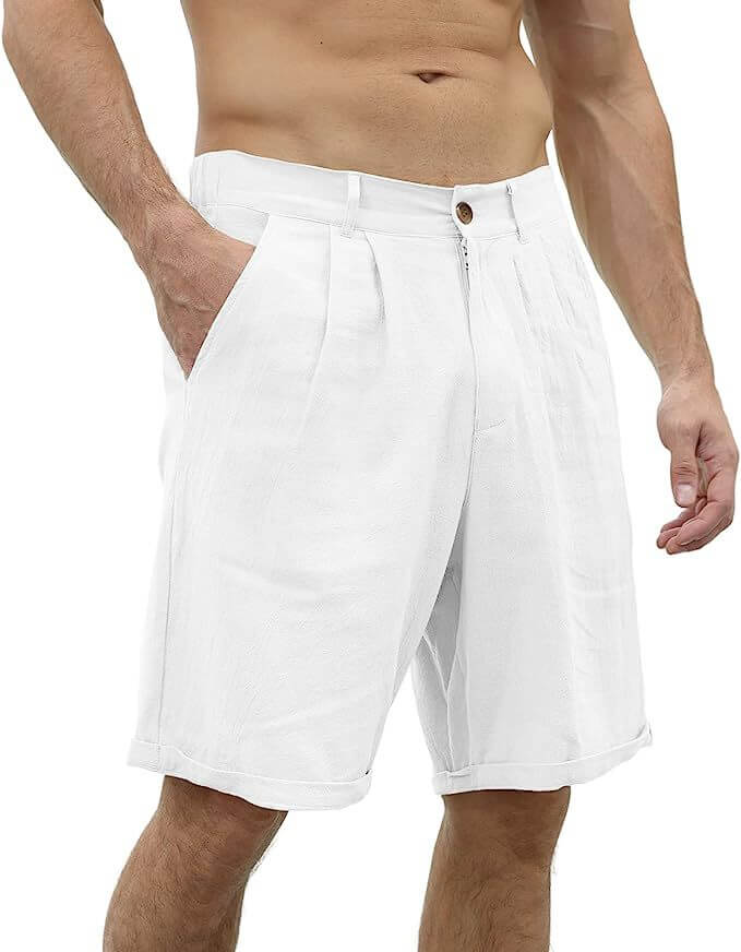 Dimitri - Linen summer shorts for men-DESTINY