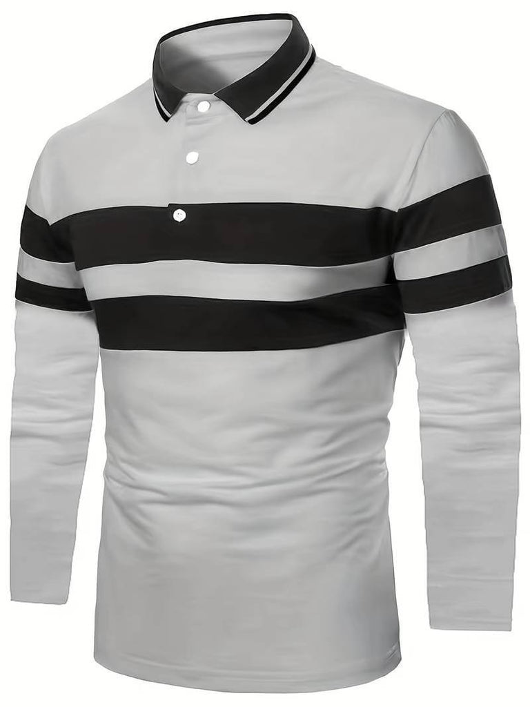 Christopher – casual color block long sleeve shirt-DESTINY
