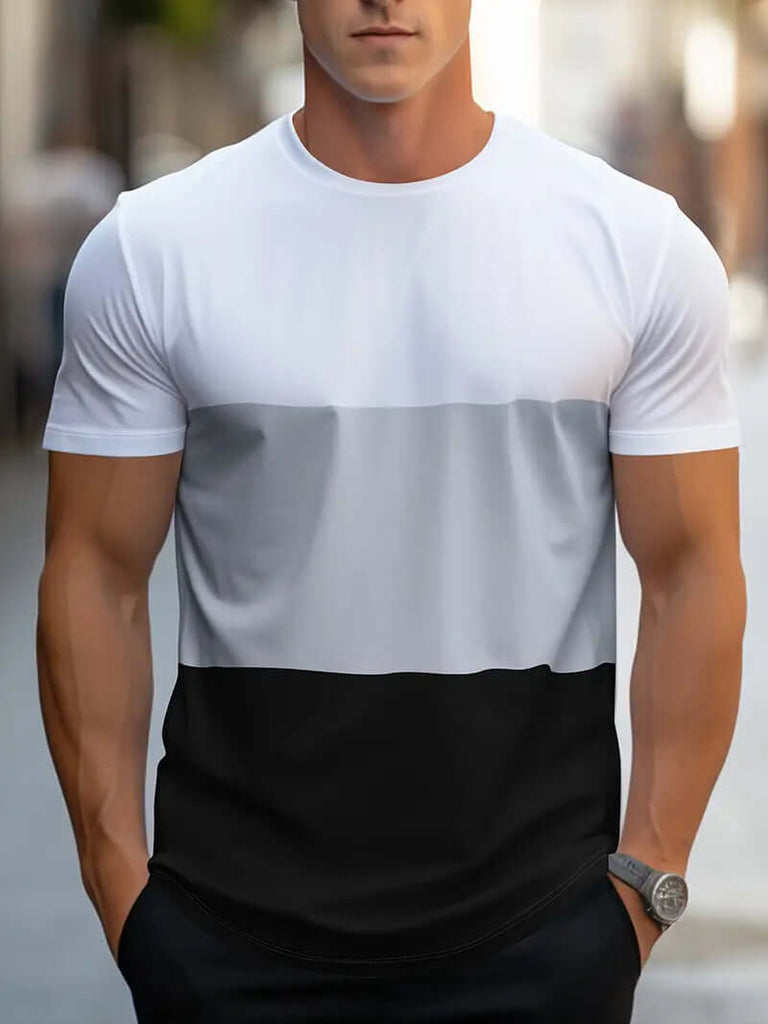 Michael – trendy color block t-shirt for summer-DESTINY