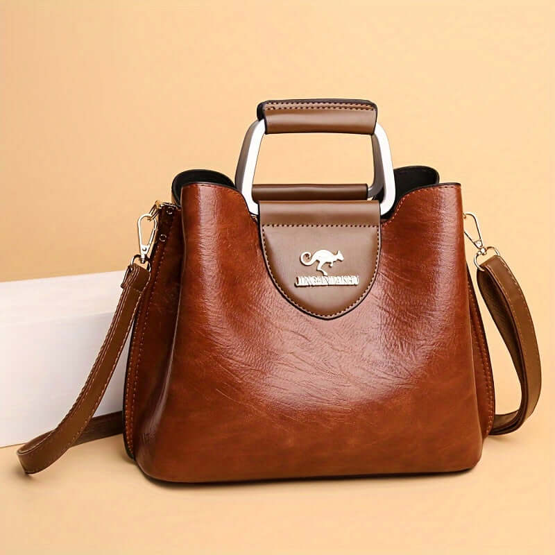 Ava - Elegant two-coloured leather bag-DESTINY
