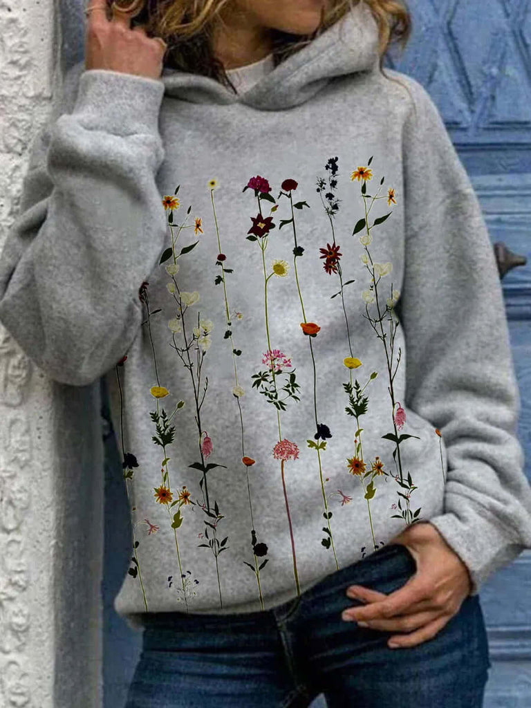Hoodie with floral print-DESTINY